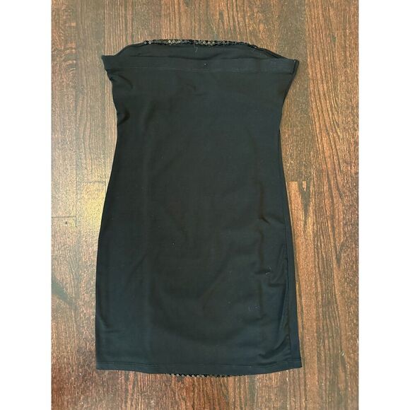 Y2K Vintage Strapless Black Sequin Tube Dress Size Medium - Picture 4 of 8